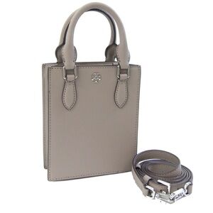 Tory Burch Emerson gray Leather mini Tote Bag